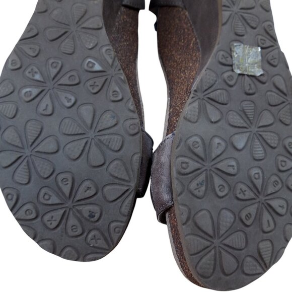 Aetrex Becca Woven Leather Wedge Comfort Sandals Size 38 US 7.5-8 Beige Ankle - Picture 10 of 15